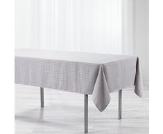 Douceur dIntérieur Tischdecke, rechteckig, Glieder-Muster, Jacquard, Damast/Polyester, Polyester, grau, 140 x 300 cm