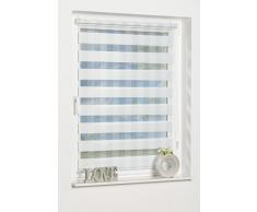 K-home Klemmfix Doppelrollo Rota ohne Bohren Design Streifen Weiß 70 x 130 cm (B x L)