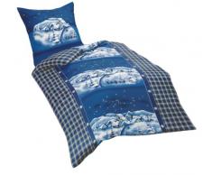 Kaeppel G-007985-01D1-VA97 Bettwäsche 2-teilig Winterdream 135 x 200 cm Biber, blau