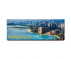Honolulu Waikiki Panorama Kühlschrank Magnet Oahu, Hawaii Travel Souvenir