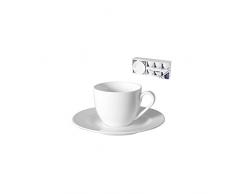 ROYAL NORFOLK Set 6 Tassen Kaffee mit Untertasse, 90 ml, Bone China, Elfenbein, 34 x 14 x 8 cm