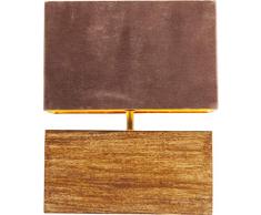 Kare 61535 Tischleuchte Rectangular Wood Mocca, Gestell: Mango Massivholz Gebeizt Walnußfarben, Stange: Stahl lackiert, Schirm: High Impact Polystyrene, Polyester, transparent