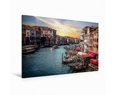 Premium Textil-Leinwand 120 cm x 80 cm quer Canal Grande Venedig | Wandbild, Bild auf Keilrahmen, Fertigbild auf echter Leinwand, Leinwanddruck
