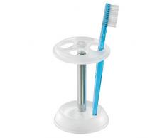 iDesign York Zahnbürstenhalter Ständer für das Badezimmer, 8,3 x 12,7 cm, mattiert/chrom, Keramik