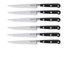 Richardson Sheffield SABATIER TROMPETTE Steakmesser-Set, für 6 Personen, rostfrei & hochglanzpoliert, Scharfe Messer mit Wellenschliff, Steakbesteck, Pizzabesteck