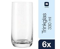 Leonardo Trinkglas Daily, 6-er Set, 330 ml, Wasserglas, Saftglas, Longdrinkglas, Becher, spülmaschinenfest, Teqton-Glas, 063325