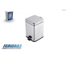 Feridras 178002-b Abfalleimer, quadratisch, 6 l, Chrom, 30 x 20 x 20 cm
