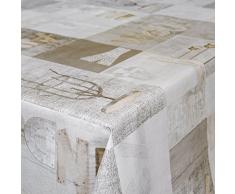 ANRO Wachstuchtischdecke Wachstuch Wachstischdecke Tischdecke abwaschbar Industry Style Modern Used Look Oval 240 x 140cm, Mehrfarbig, 140 x 240cm