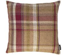 McAlister Textilien Heritage Kissenbezug in Maulbeere Violett Größe 55 x 55 cm gewobenes Tartan-Muster kariert Deko Kissenhülle pflegeleichtes Wolle-Gefühl Zierkissen für Sofa, Couch