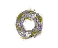 HEITMANN DECO Frühlingskranz - Türkranz, Wandkranz, Osterkranz - Frühlingsdeko, Osterdeko - Natur, Lila, Grün