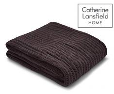 Catherine Lansfield gestrickte Tagesdecke, Material: Synthetik UNA Piazza dunkelgrau