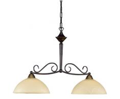 Honsel Leuchten 72342 Pendelleuchte rostfarbig antik Glas alabasterfarbig champ