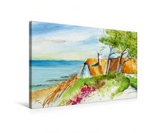 Premium Textil-Leinwand 75 x 50 cm Quer-Format Aquarelle - Fischland-Darß | Wandbild, HD-Bild auf Keilrahmen, Fertigbild auf hochwertigem Vlies, Leinwanddruck von Brigitte Dürr