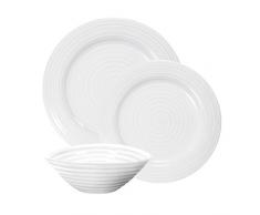 Portmeirion Home & Gifts Tafelservice, Porzellan, weiß, 27.9 x 27.9 x 2.5 cm, 12