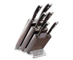Wüsthof Messerblock, Ikon (9866), Design-Holzblock aus brauner Esche mit 6 Kochmessern, hochwertiges Küchenmesser-Set mit Holzgriffen