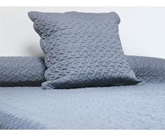 Soleil docre 371001 Tagesdecke Uni anthrazit 180x220 cm + 1 Kissenbezug