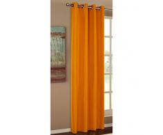 Vorhang Blickdicht Schal, Matte unifarbene Gardine mit Ãsen. Material aus Microsatin Micofaser-Gewebe. 175x140, Orange, 20405