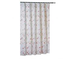 MSV Duschvorhang 180x200cm geblümt aus PVA in weiß/bunt, 200x18x1 cm