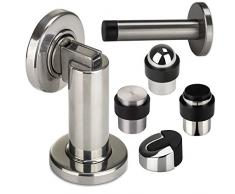 1 x SO-TECH® Bodentürstopper POLL echt Edelstahl poliert massiv Ø 35 mm für schwere Türen geeignet / Türstopper für Bodenmontage