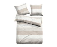 TOM TAILOR Unisex Heimtextilien & Bettware Gestreifte Bettwäsche Taupe,135/200