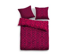 TOM TAILOR 0069802 Satin Bettwäsche Garnitur mit Kopfkissenbezug (Baumwolle) 1x 155x220 cm + 1x 80x80 cm, Barolo