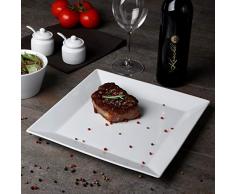 Holst Porzellan YK 1155 Quaderteller flach 30 cm YoYo Kanton, weiß, 30 x 30 x 2.5 cm