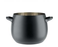 Alessi SG100/24 B Mami Topf - Edelstahl 18/10 mit Silikonharz Beschichtung, schwarz. Magnetboden.