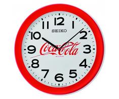 Seiko Wanduhr, Kunststoff, rot, 36.8 x 36.8 x 4.3
