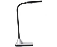 Brilliant Joscha LED Tischleuchte 36cm mit Touchdimmer Flexarm silber Büro 4600K kaltweiß 418 Lumen, LED integriert