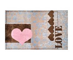 LifeStyle-Mat Designer Fussmatte Haustür – Fussmatten rutschfest und waschbar – Schmutzfangmatte/Fussabstreifer – BRAUN 50x75cm