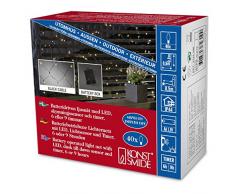 Konstsmide 3723-100 LED Lichternetz / für Außen (IP44) / Batteriebetrieben: 4xAA 1.5V (exkl.) / 40 warm weiße Dioden / mit Lichtsensor und 6h und 9h Timer / schwarzes Kabel