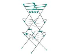 Addis Deluxe Wäscheständer, 3 Ebenen, Metallic-Grau/Aqua