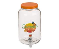 Out of the Blue 78/7801 - Getränkespender aus Glas Summer Feeling, Einmachglas mit Metallschraubverschluss, Fassungsvermögen ca. 3 Liter, Höhe ca. 25 cm