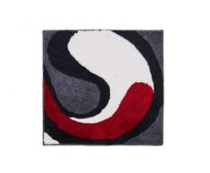 Grund COLANI Exklusiver Designer Badteppich 100% Polyacryl, ultra soft, rutschfest, ÖKO-TEX-zertifiziert, 5 Jahre Garantie, Colani 7B, WC-Vorlage o.A. 60x60 cm, grau-weiss