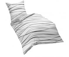 Kaeppel G-105840-49D3-VL97 Bettwäsche Motion, schiefer, Linon, 1 x 80/80 plus 155/220 cm