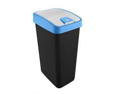 keeeper Premium Abfallbehälter mit Flip-Deckel, Soft Touch, 45 l, Magne, Blau