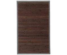 Carpemodo Badvorleger Badteppich Bambusteppich Farbe Braun Größe 50x80 cm Bambusmatte