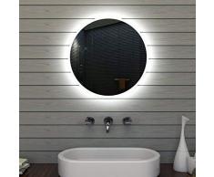 Lux-aqua Badezimmerspiegel Badspiegel Wandspiegel LED Beleuchtung Rund 60cm MLE6602