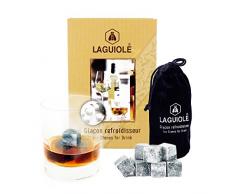 LAGUIOLE - Premium Speckstein Kühl-Eiswürfel - Geschenkbox mit 9 Eiswürfeln - Ideal für Whisky oder Rum - Besser als Wassereiswürfel - Ökologisches und langlebiges Produkt - Speckstein - Grau
