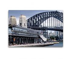 CALVENDO Premium Textil-Leinwand 120 cm x 80 cm quer, Sydney Harbour Bridge | Wandbild, Bild auf Keilrahmen, Fertigbild auf echter Leinwand, Leinwanddruck: Australien - Natur und Kultur Orte Orte