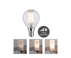 Paulmann 28739 LED Lampe Tropfen Touch Dim 5 Watt dimmbar Leuchtmittel Klar effizientes Licht Warmweiß 2700 K E14