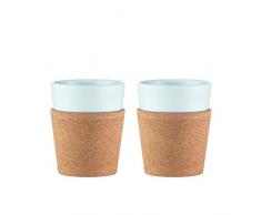 Bodum Bistro Tassen- Set 2 StÃ¼ck, Porzellan, Kork/weiÃ, 8.7 cm, 2 -Einheiten