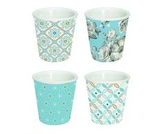 R2S 176tcli Trend & Colors Set mit 4 Becher Espresso Porzellan blau 10 cl