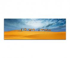 Panoramabild auf Leinwand und Keilrahmen 150x50cm Dubai WÃ¼ste SanddÃ¼nen Kamele Safari
