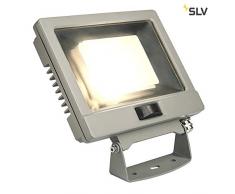 SLV SPOODI SENSOR, LED Outdoor Wandaufbauleuchte, 30W, silbergrau, 3000K Leuchte Aluminium 30 W, grau