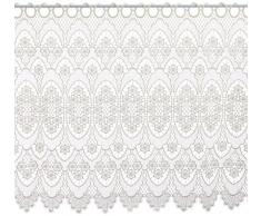 Plauener Spitze by Modespitze, Store Bistro Gardine Scheibengardine mit Stangendurchzug, hochwertige Stickerei, Höhe 60 cm, Breite 112 cm, Creme