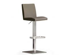 Robas Lund Barhocker mit Lehne Barstuhl Cappuccino drehbar 180 Grad, Hocker höhenverstellbar, PU LO.PES