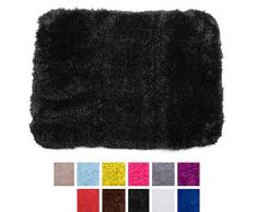 MSV 140872 Badematte Mikrofaser Hochflor flauschig 50x70 cm â Schwarz