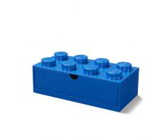 LEGO Schreibtischschublade mit 8 Knöpfen, stapelbar, Groß, Blau