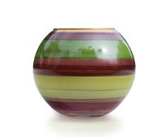 Angela neue Wiener Werkstaette Glasvase veredelt, Glas, grün/violett, 14 x 14 x 12 cm